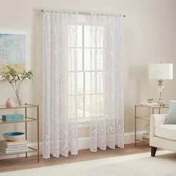 Waverly Sherry Floral Lace Sheer Rod Pocket Window Curtain Panel Blush -Waverly Shop unnamed file 9
