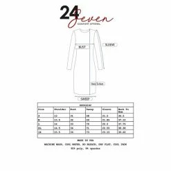 Women's 24seven Comfort Apparel V-Neck Long Sleeve Skater Dress Black -Waverly Shop unnamed file 902