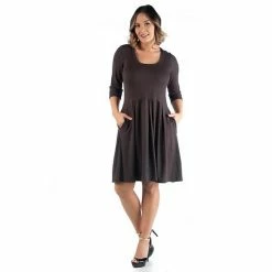 Plus Size 24Seven Comfort Apparel Fit And Flare Dress Red -Waverly Shop unnamed file 917