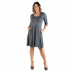 Plus Size 24Seven Comfort Apparel Fit And Flare Dress Red -Waverly Shop unnamed file 918