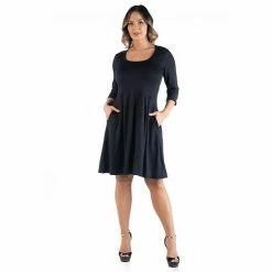 Plus Size 24Seven Comfort Apparel Fit And Flare Dress Red -Waverly Shop unnamed file 919