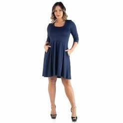 Plus Size 24Seven Comfort Apparel Fit And Flare Dress Red -Waverly Shop unnamed file 921