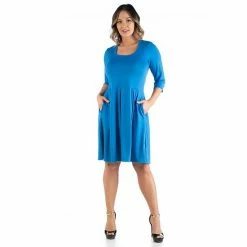 Plus Size 24Seven Comfort Apparel Fit And Flare Dress Red -Waverly Shop unnamed file 922
