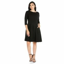 Women's 24seven Comfort Apparel Fit And Flare Dress With Pockets Red -Waverly Shop unnamed file 966