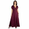 Women's 24seven Comfort Apparel Cap Sleeve V-Neck Maxi Dress Blue