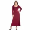 Plus Size 24seven Comfort Apparel Long Sleeve Maxi Dress Black