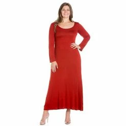 Plus Size 24seven Comfort Apparel Long Sleeve Maxi Dress Black -Waverly Shop unnamed file 989